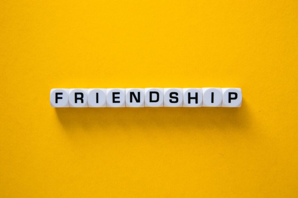 the seven-year rule of friendship showing friends laughing and walking together