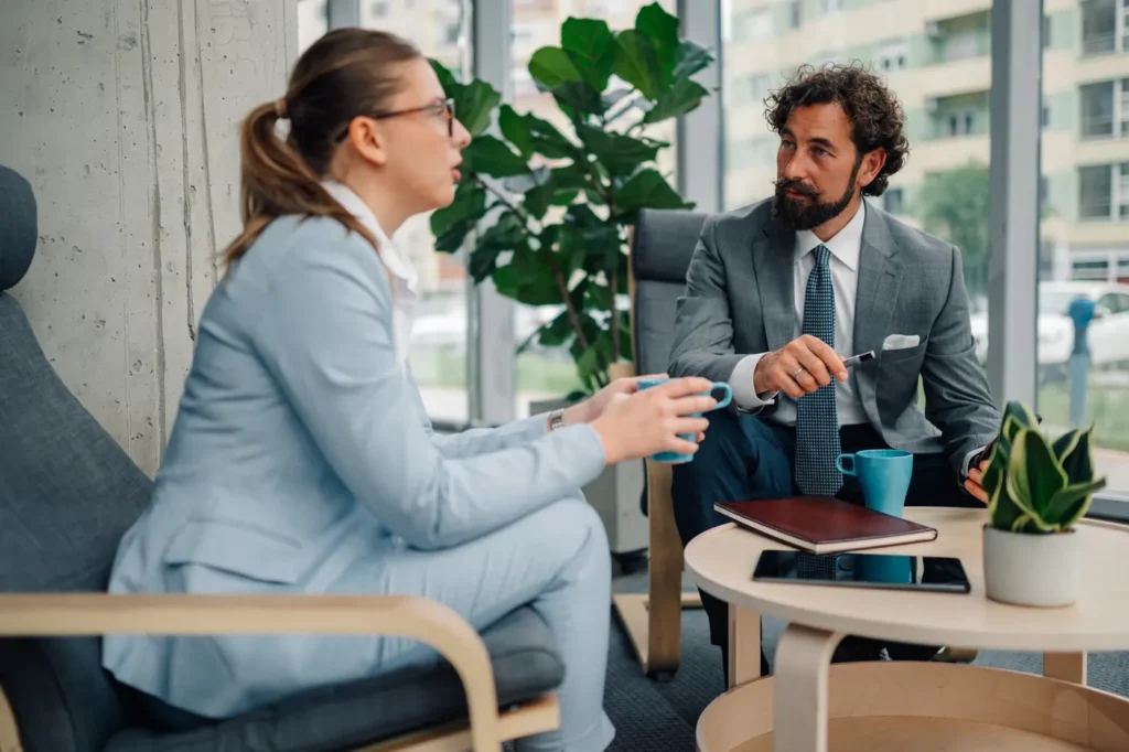 Cybersecurity leadership coach in a one-on-one executive coaching session